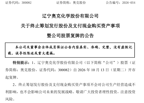 300082,终止资产重组!明起复牌!